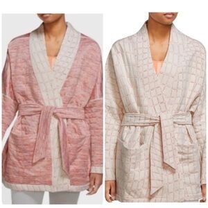 Nike Women's Reversible Quilted Pink Space Dyed Yoga Robe Jacket Therma-Fit 1X